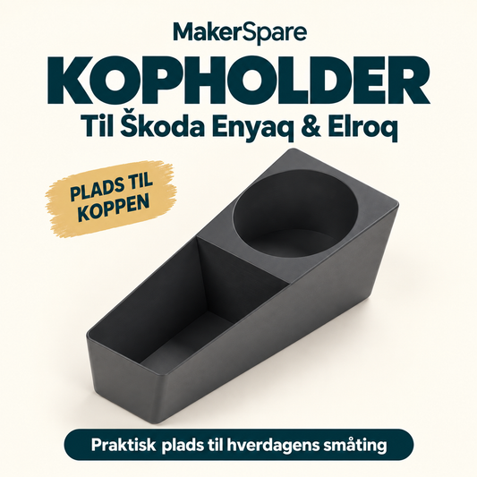 Kopholder til Skoda Enyaq & Elroq – passer til standardkopper
